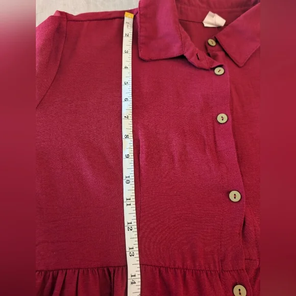 Elegant Long Sleeve Burgundy Dress - Picture 6 of 9